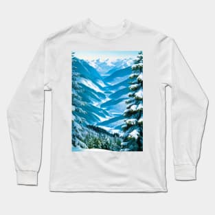 Snowy mountains in the Taiga Long Sleeve T-Shirt